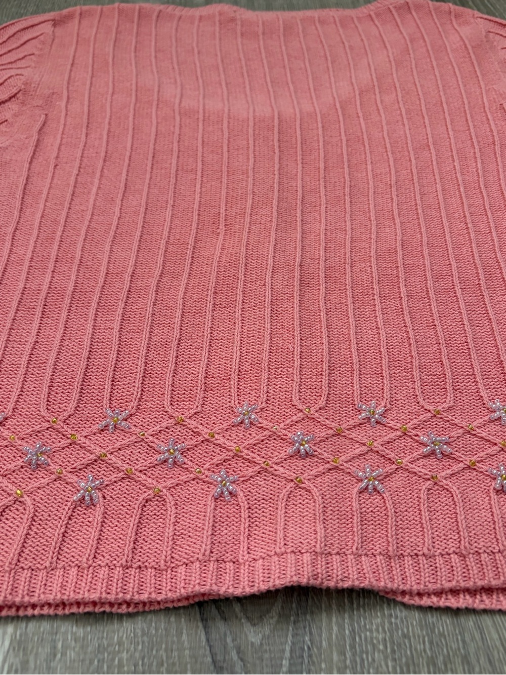 Vintage Betsey Johnson Pink Beaded Cardigan - Picture 8 of 9